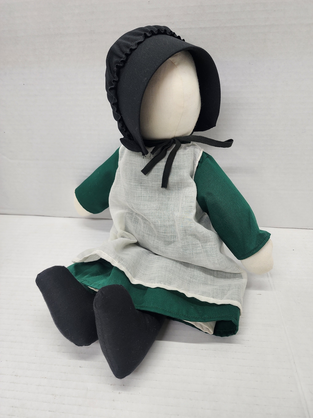 Handmade "Sarah" Amish Mennonite Cloth Faceless Doll WITH HANDWRITTEN LETTER